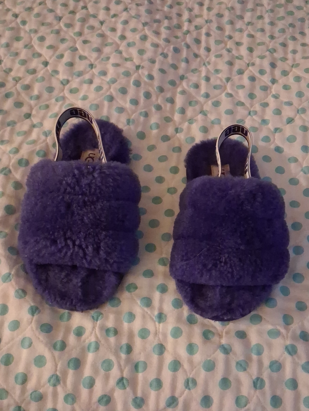 Kids  Uggs Plush Slide Sandals - Purple Sz